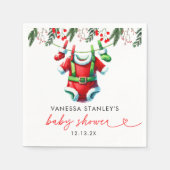 Het moderne Winter Red Christmas Santa Baby shower Servet (Voorkant)