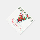 Het moderne Winter Red Christmas Santa Baby shower Servet (Hoek)