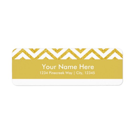 Het moderne Witte & Gouden Elegante Adresetiket Etiket (Voorkant)