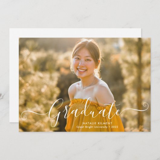 Het moderne Witte Manuscript Afstuderen het Afstud Aankondiging (Voorkant / Achterkant)