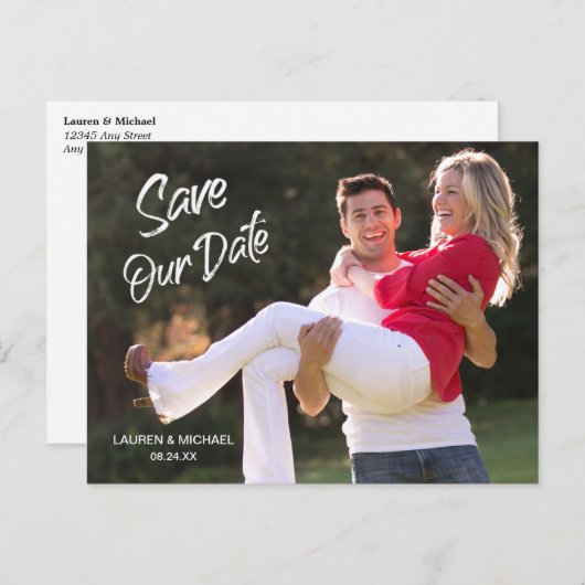 Het moderne Witte Manuscript van de Borstel sparen Briefkaart (Voorkant / Achterkant)