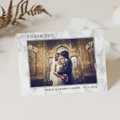 Het moderne Witte Marmeren Zilver schittert dankt Bedankkaart