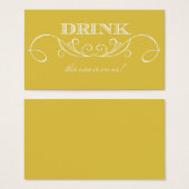 Het moderne Yellow Swirl Wedding Drink Ticket Visitekaartje (Voorkant /achterkant)
