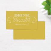 Het moderne Yellow Swirl Wedding Drink Ticket Visitekaartje (Bureau)