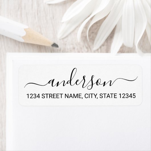 Het moderne Zwarte en Witte Adres van de Terugkeer Etiket (Insitu)