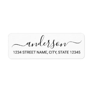 Het moderne Zwarte en Witte Adres van de Terugkeer Etiket