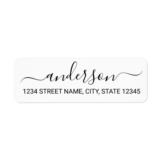 Het moderne Zwarte en Witte Adres van de Terugkeer Etiket (Voorkant)