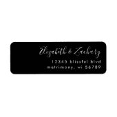 Het moderne Zwarte en Witte Adres van de Terugkeer Etiket (Voorkant)
