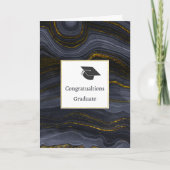 Het moderne Zwarte & Gouden Pet van de Afstuderen Kaart (Voorkant)