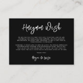 Het moderne zwarte Honeymoon-wens Informatiekaartje (Voorkant)
