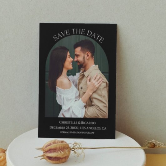 Het moderne zwarte huwelijksmonogram sparen de Dat Save The Date