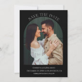 Het moderne zwarte huwelijksmonogram sparen de Dat Save The Date (Voorkant)