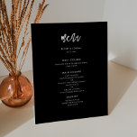 Het moderne zwarte trouwmenu van de moderne tijd reclamebord met voetstuk<br><div class="desc">Een gedurfde en trendy typografie voor je trouwkantoor,  eenvoudig maar elegant met een zwart-wit thema. Volledig aanpasbaar: u kunt indien nodig de kleuren van het lettertype en de achtergrond wijzigen.</div>
