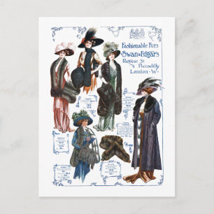 Het Modieuze Bont #A van de zwaan & van Edgar Briefkaart