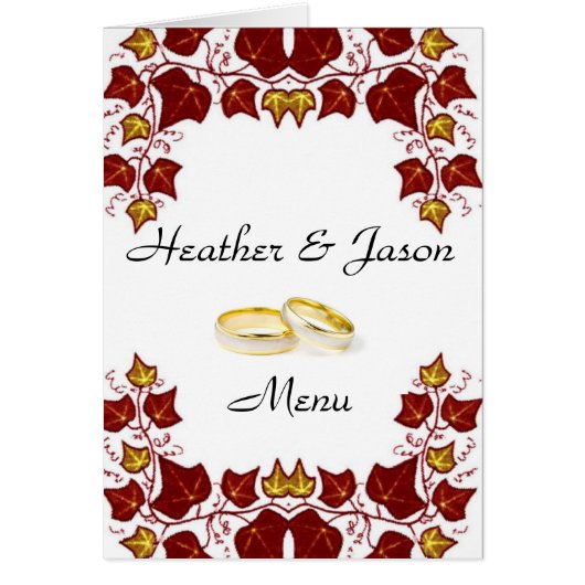 Het modieuze Menu van het Huwelijk (Voorkant)