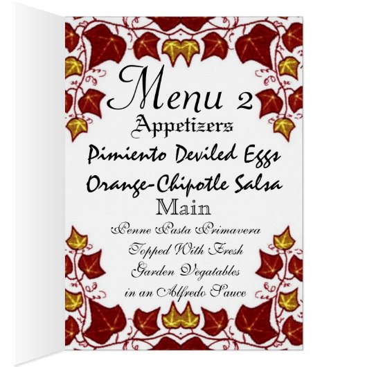 Het modieuze Menu van het Huwelijk (Binnen (Rechts))