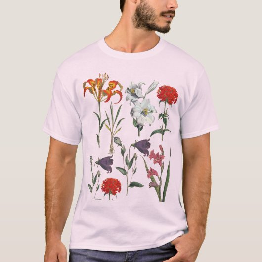 HET MODIEUZE VINTAGE BLOEMENONTWERP VAN HET T-SHIRT (Voorkant)