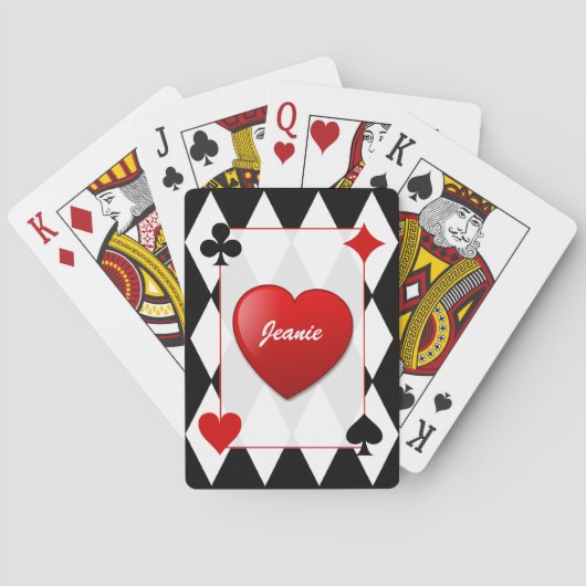 Het modieuze Zwarte, Witte, & Rode Dek van de Pokerkaarten (Achterkant)