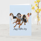 Het Moederdag van Coonhound Kaart (Gele Bloem)