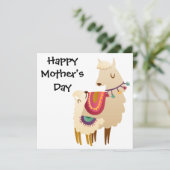 Het Moederdag van de Mamma's van de Lama van de Feestdagenkaart (Staand voorkant)