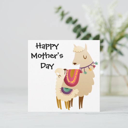 Het Moederdag van de Mamma's van de Lama van de Feestdagenkaart (Staand voorkant)