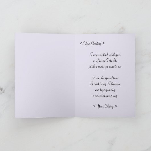 Het Moederdag van het Boeket van de lavendel Kaart (Binnen)