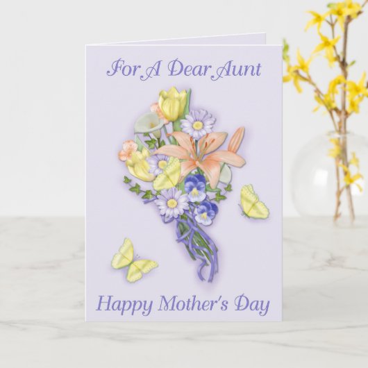 Het Moederdag van het Boeket van de lavendel Kaart (Gele Bloem)