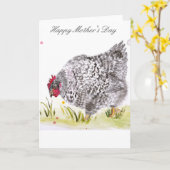 Het Moederdag van het de kippenwenskaart van de Kaart (Gele Bloem)