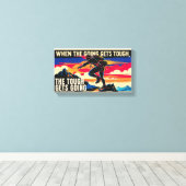 Het moeilijke gaat Motivatie Poster Canvas Afdruk (Insitu (Houten vloer))