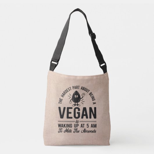 Het moeilijkste deel Vegan, Melk de Almonden, Funn Crossbody Tas (Voorkant)