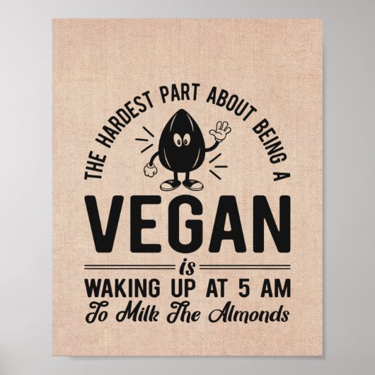 Het moeilijkste deel Vegan, Melk de Almonden, Funn Poster (Voorkant)