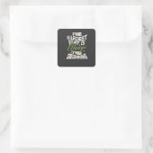 Het moeilijkste is altijd het begin vierkante sticker (Tas)
