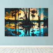 Het moeras, Louisiana Art, Louisiana, New Orleans Canvas Afdruk (Insitu (Houten vloer))