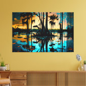 Het moeras, Louisiana Art, Louisiana, New Orleans Canvas Afdruk (Insitu (Woonkamer))