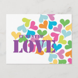 Het moet liefde romantische harten zijn briefkaart