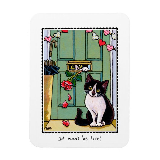 Het moet liefde Schattigee Cat Custom Name zijn Magneet (Verticaal)