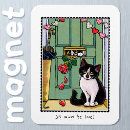 Het moet liefde Schattigee Cat Custom Name zijn Magneet