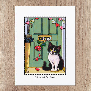 'Het moet liefde zijn' Kitty Cat Custom Briefkaart