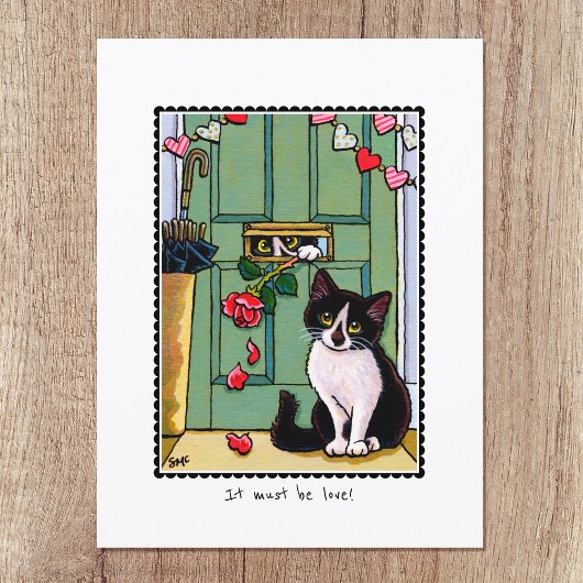 'Het moet liefde zijn' Kitty Cat Custom Briefkaart