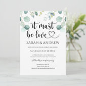 Het moet Love Heart Wedding Invitations Party Re z Kaart (Staand voorkant)