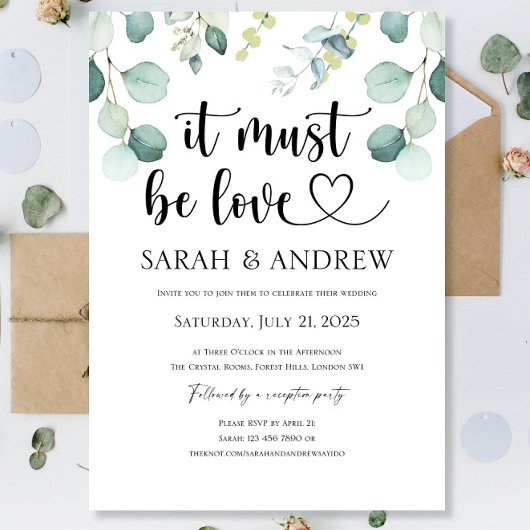 Het moet Love Heart Wedding Invitations Party Re z Kaart