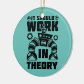 Het moet werken in theoretische robotica keramisch ornament (Links)