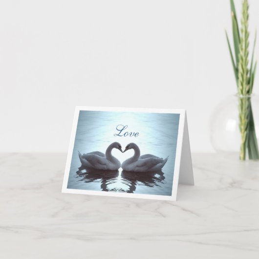 Het Moiré van het Hart van de zwaan in Feestdagen Kaart (Voorkant)