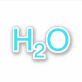 Het molecuul van het bronwater H2O Sticker (Voorkant)