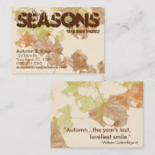 het MOLLIGE VISITEKAARTJE "van herfstbladeren" (Voorkant / Achterkant)