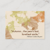 het MOLLIGE VISITEKAARTJE "van herfstbladeren" (Achterkant)