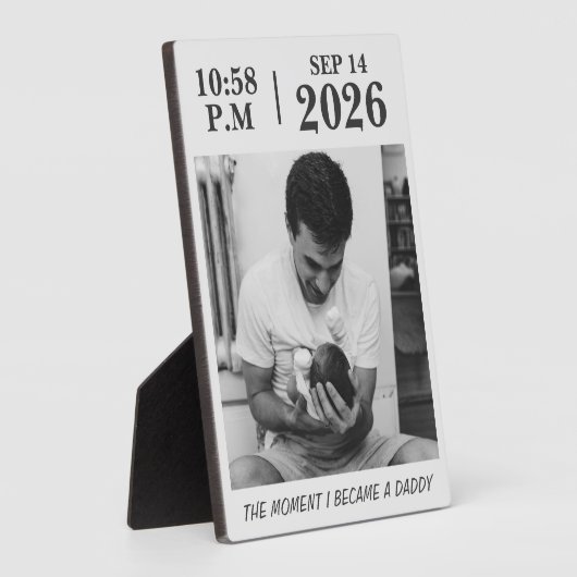 Het moment dat ik vader werd, persoonlijke geboort fotoplaat (Zijkant)
