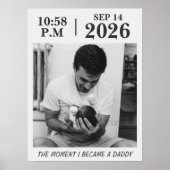 Het moment dat ik vader werd, persoonlijke geboort poster (Voorkant)