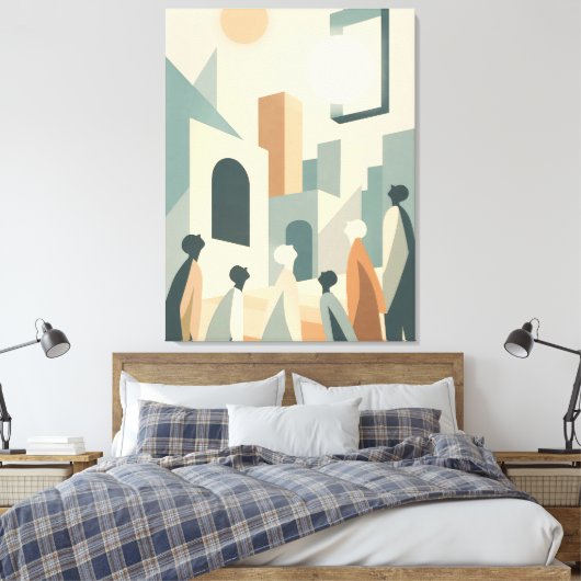 Het moment ervoor – twijfel en stilte canvas afdruk (Insitu (Slaapkamer))