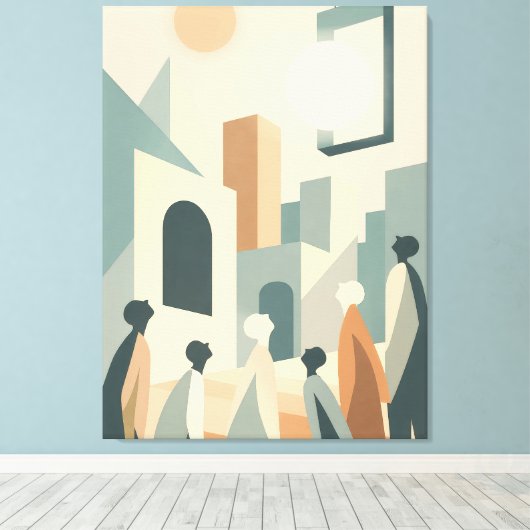 Het moment ervoor – twijfel en stilte canvas afdruk (Insitu (Houten vloer))